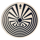Man in Maze Sticker Black on white