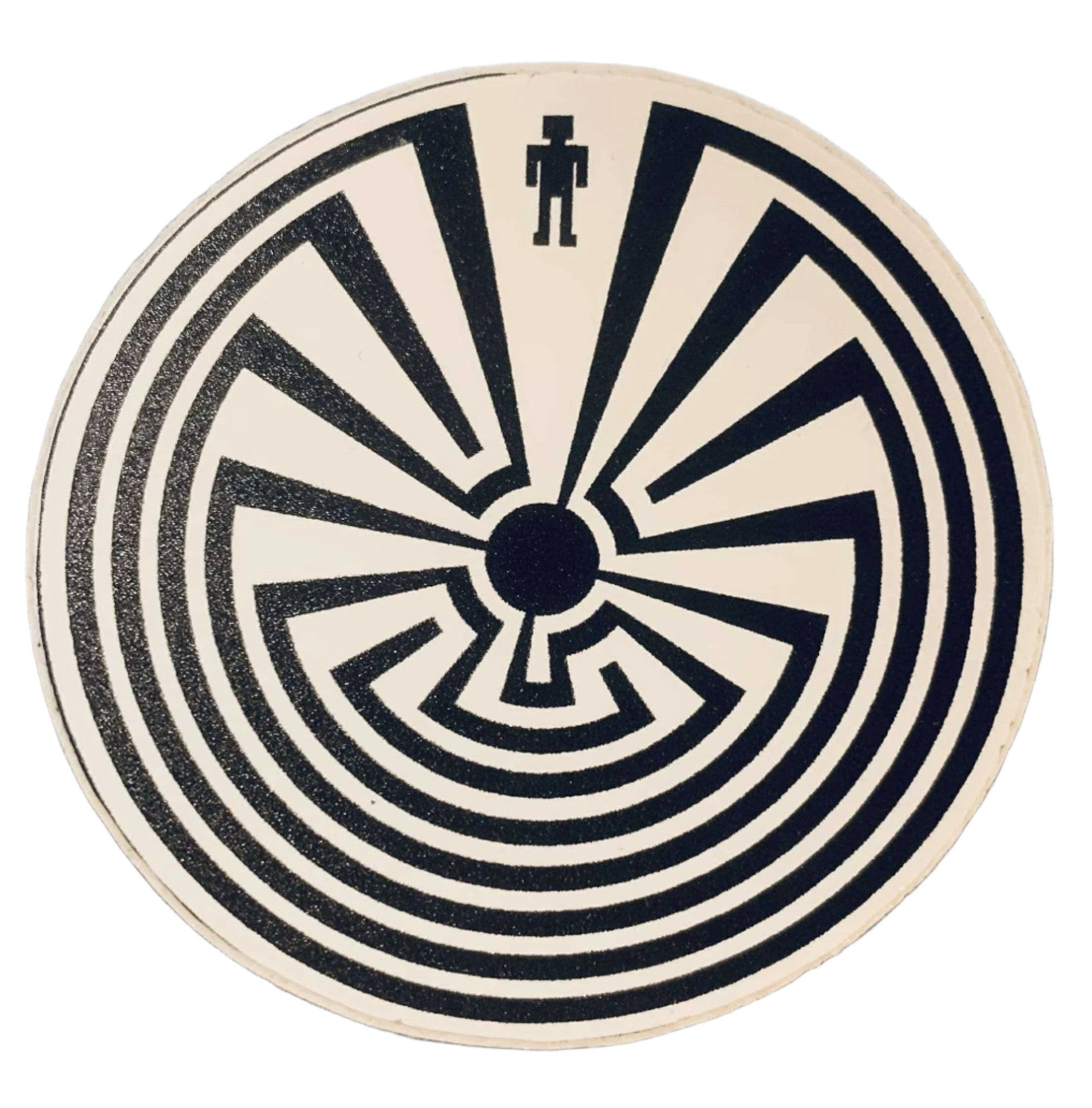 Man in Maze Sticker Black on white